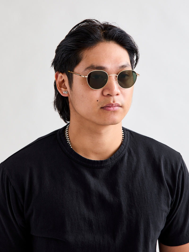 SP-04 "Steel Panto" Sunglasses in Gold/Green