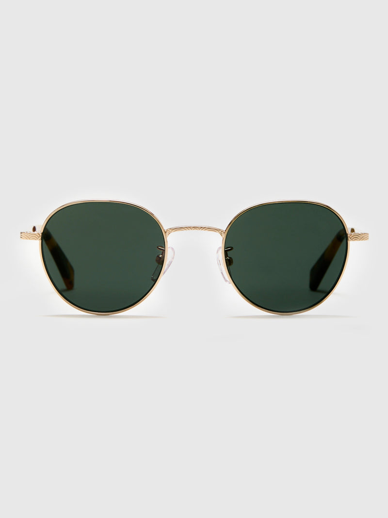 SP-04 "Steel Panto" Sunglasses in Gold/Green