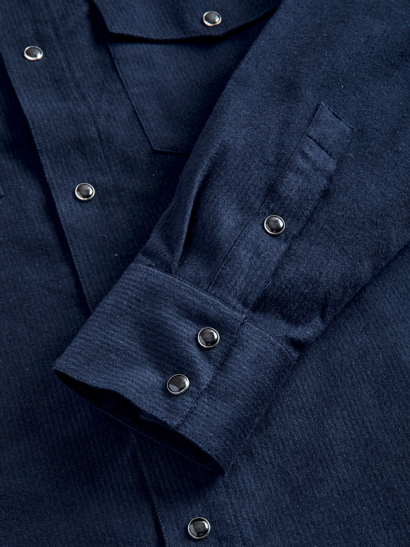 Snap Western Shirt in Midnight Shadow Stripe