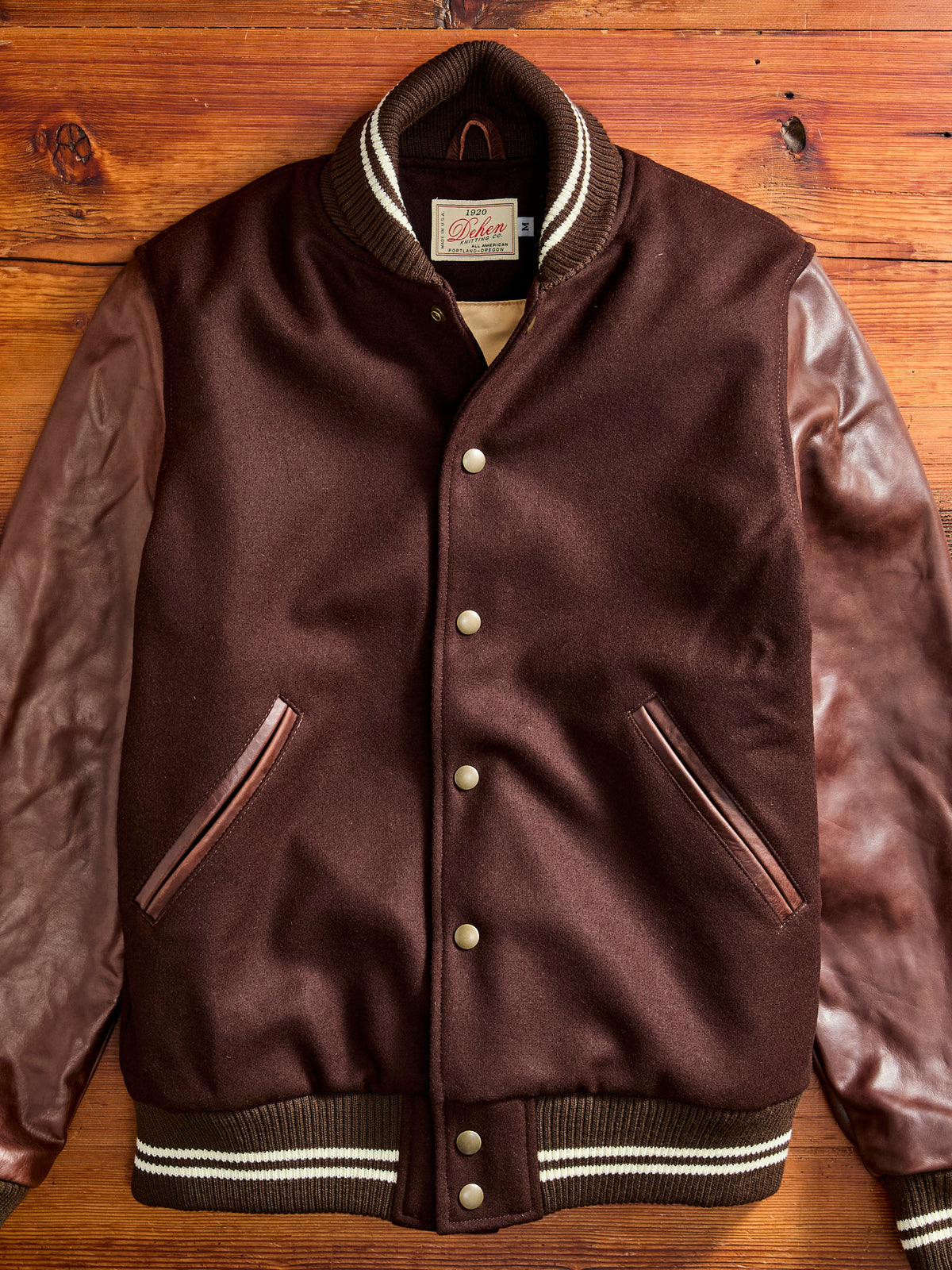Varsity Style Varsity Jacket in Brown/Brandy β Blue Owl Workshop