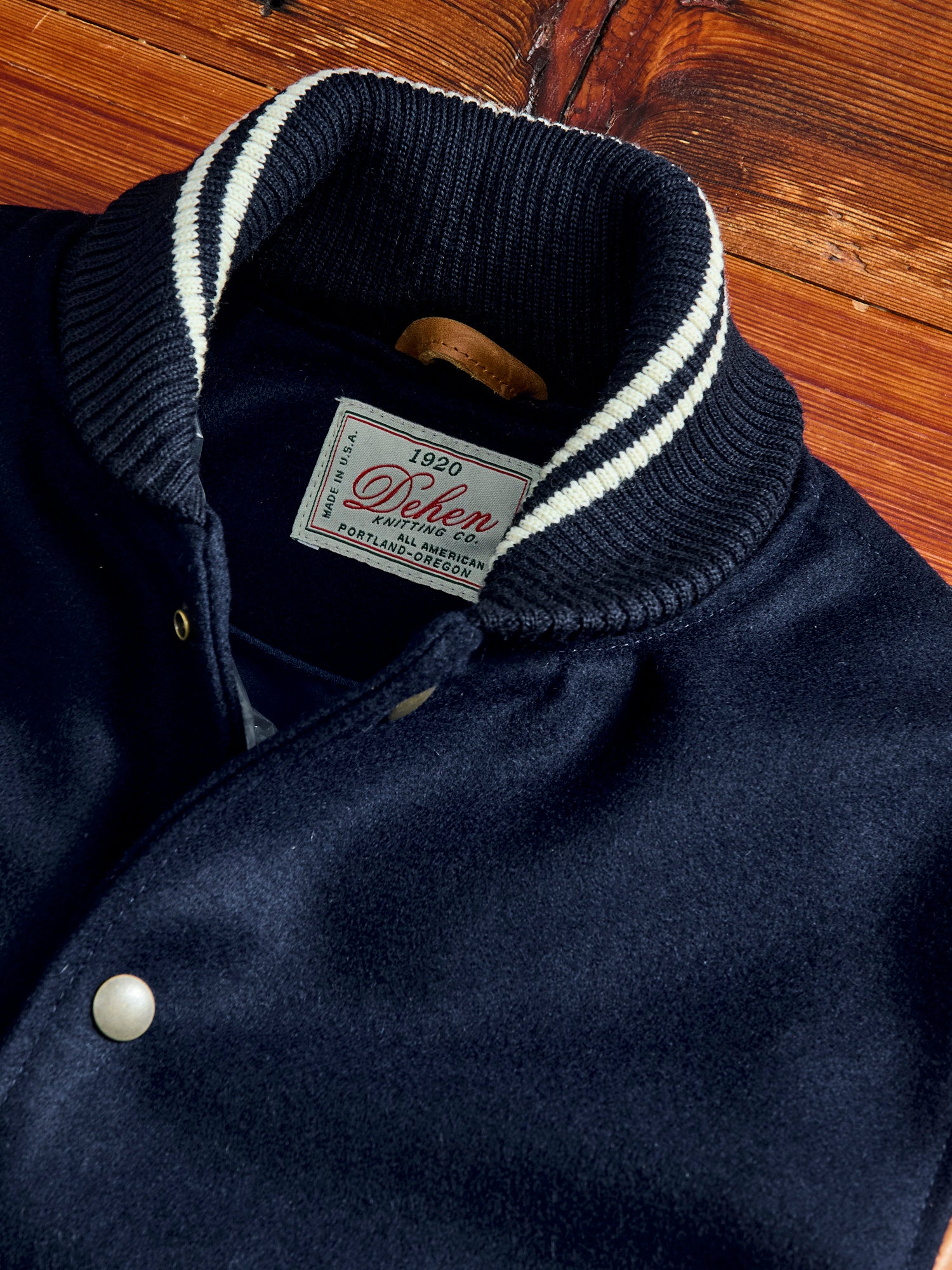 【む様】WM×Schott VARSITY JACKET NAVY Varsity Jacket in Navy/Rust – Blue Owl Workshop