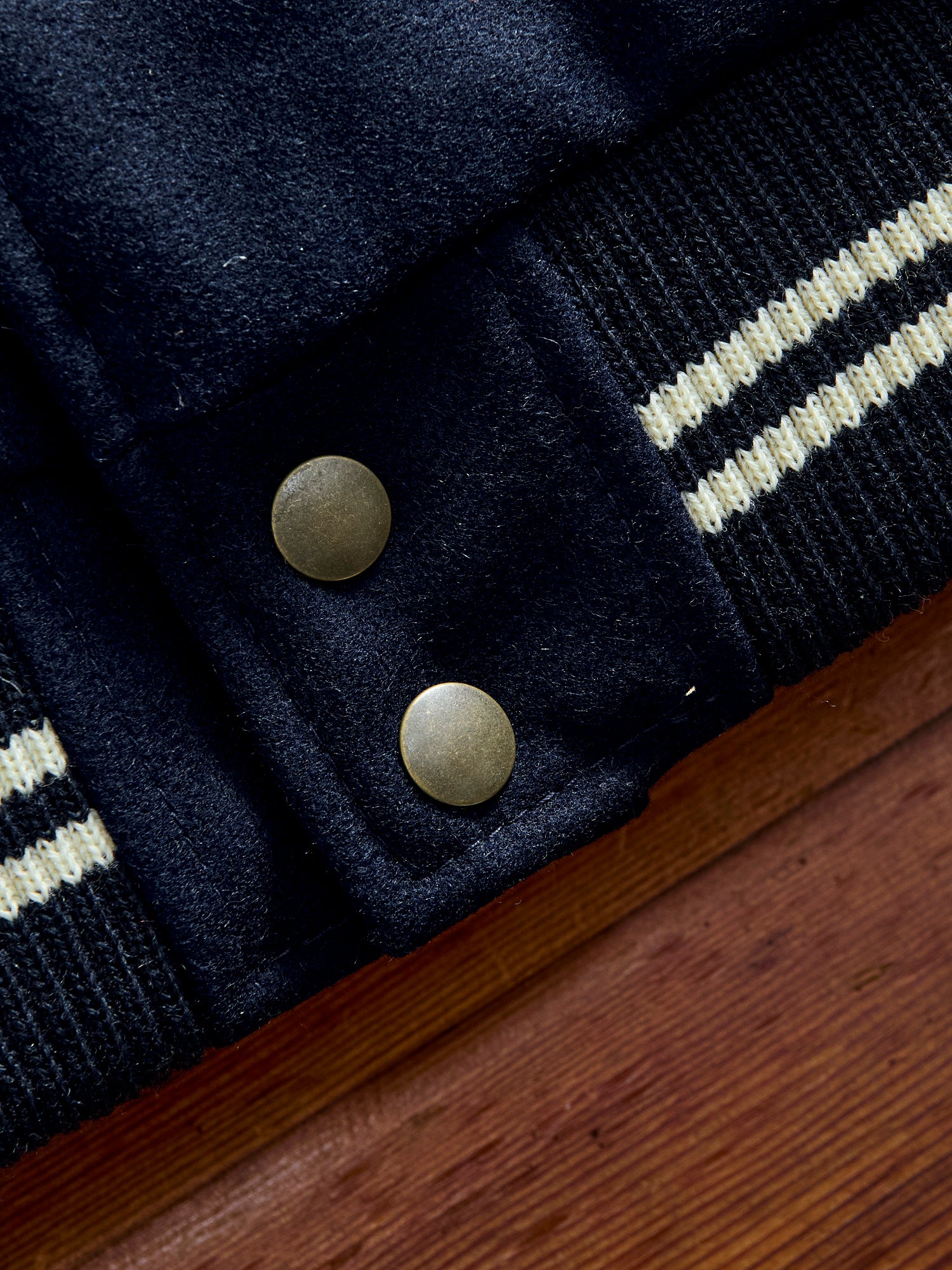 Varsity Jacket in Navy/Rust – Blue Owl Workshop