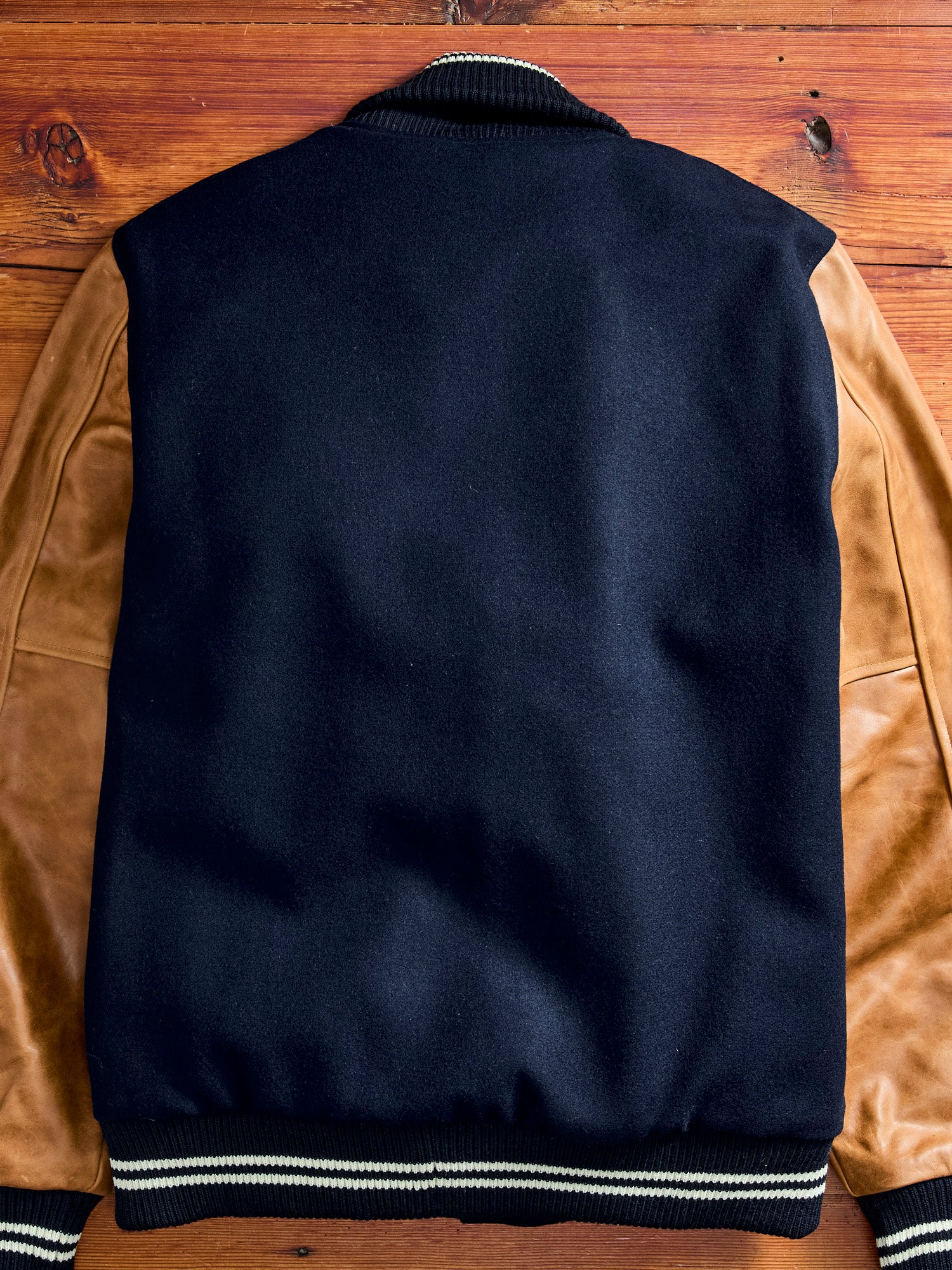 Varsity Jacket in Navy/Rust – Blue Owl Workshop