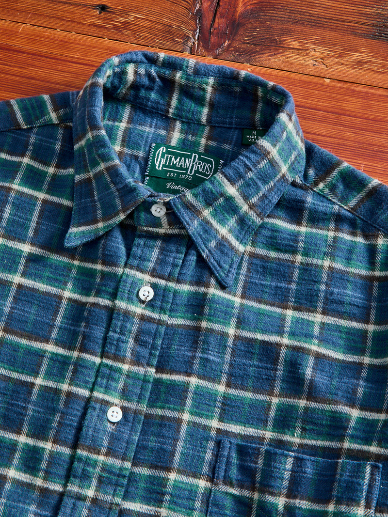Cotton Slub Check Flannel in Blue