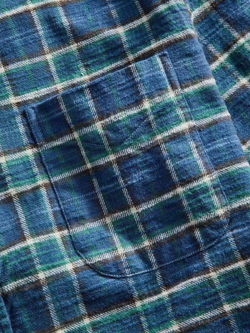 Cotton Slub Check Flannel in Blue