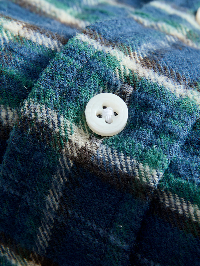 Cotton Slub Check Flannel in Blue