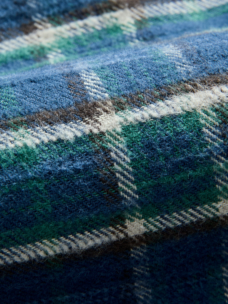 Cotton Slub Check Flannel in Blue