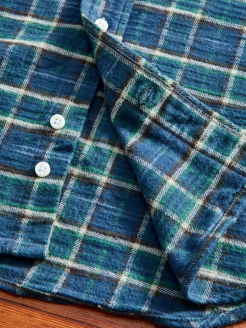 Cotton Slub Check Flannel in Blue