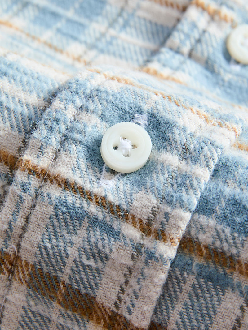 Cotton Slub Check Flannel in White