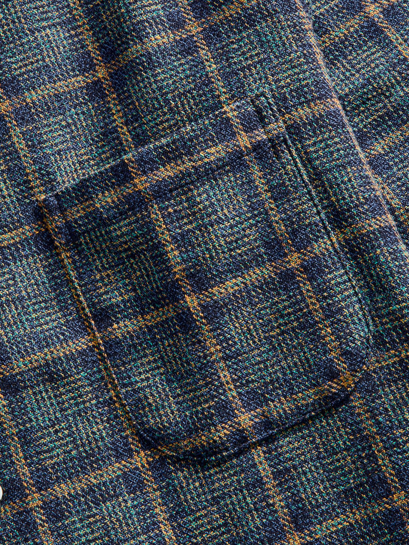 Cotton Tweed Camp Shirt in Blue