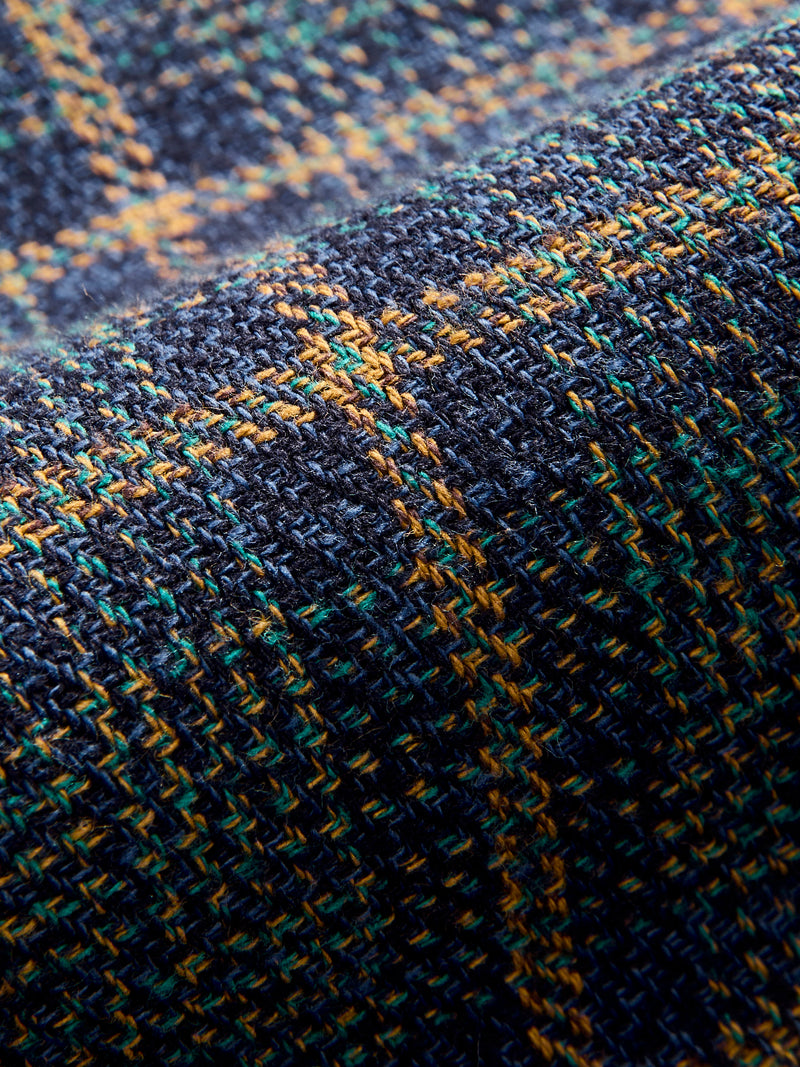 Cotton Tweed Camp Shirt in Blue