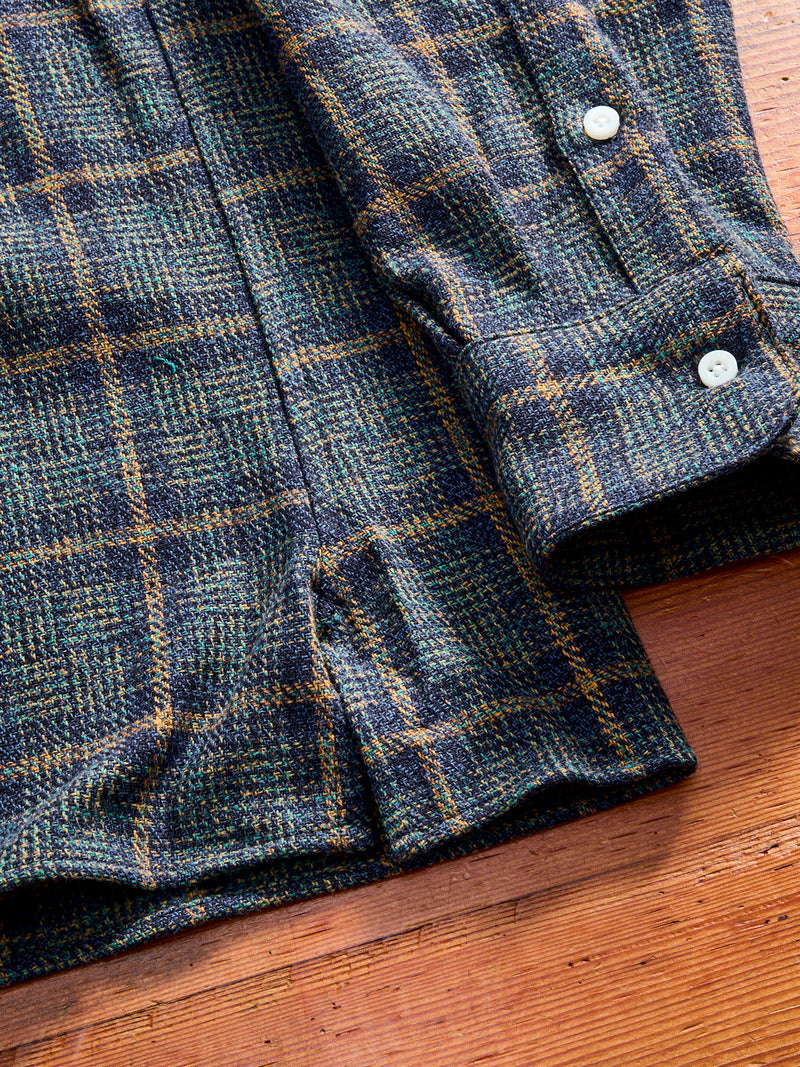 Cotton Tweed Camp Shirt in Blue