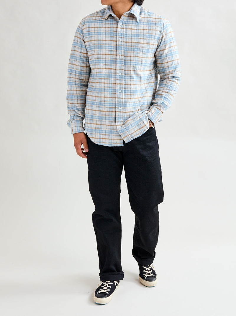 Cotton Slub Check Flannel in White
