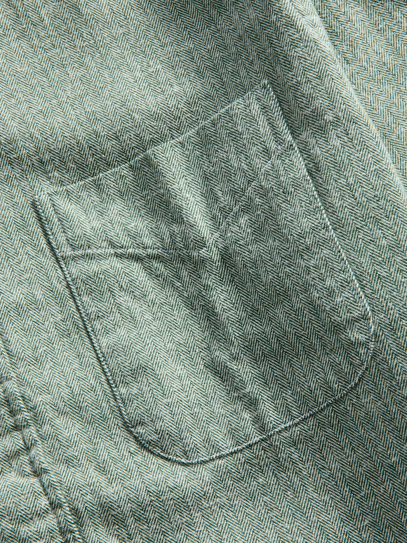 Shetland Herringbone Flannel in Basil