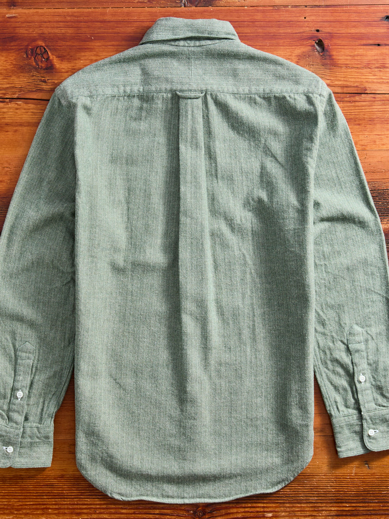Shetland Herringbone Flannel in Basil