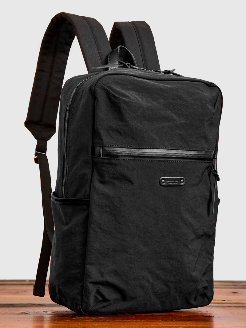 black leather square backpack Root Square Backpack in Black – Blue Owl Workshop