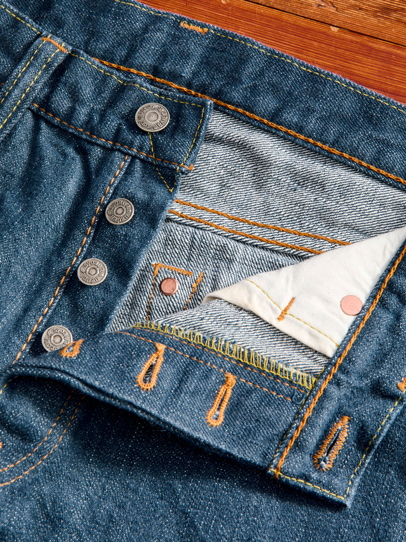 SMBL-019 "Smokey Blue" 14oz Rinsed Selvedge Denim - Relaxed Tapered Fit
