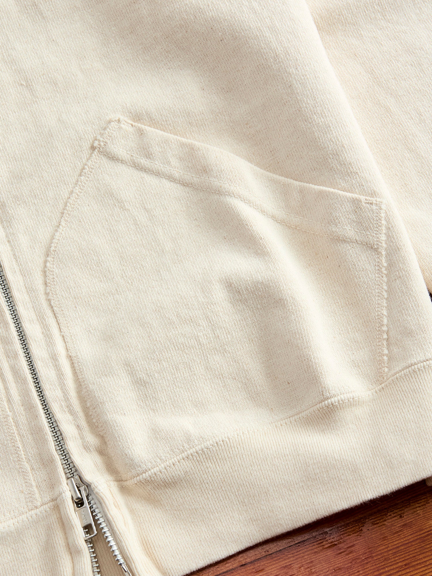 Extra Heavyweight Jersey Zip Hoodie in Natural – Blue Owl Workshop
