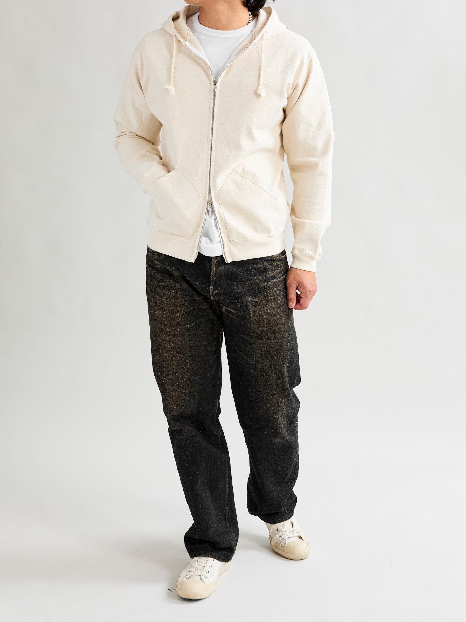 Extra Heavyweight Jersey Zip Hoodie in Natural – Blue Owl Workshop