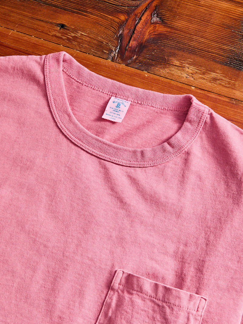 Pigment Dyed Pocket Tee in Red Grey