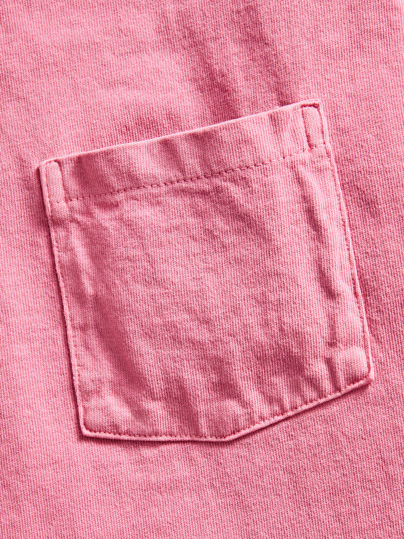Pigment Dyed Pocket Tee in Red Grey