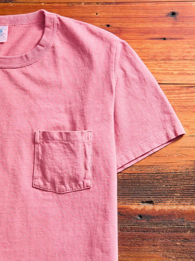 Pigment Dyed Pocket Tee in Red Grey
