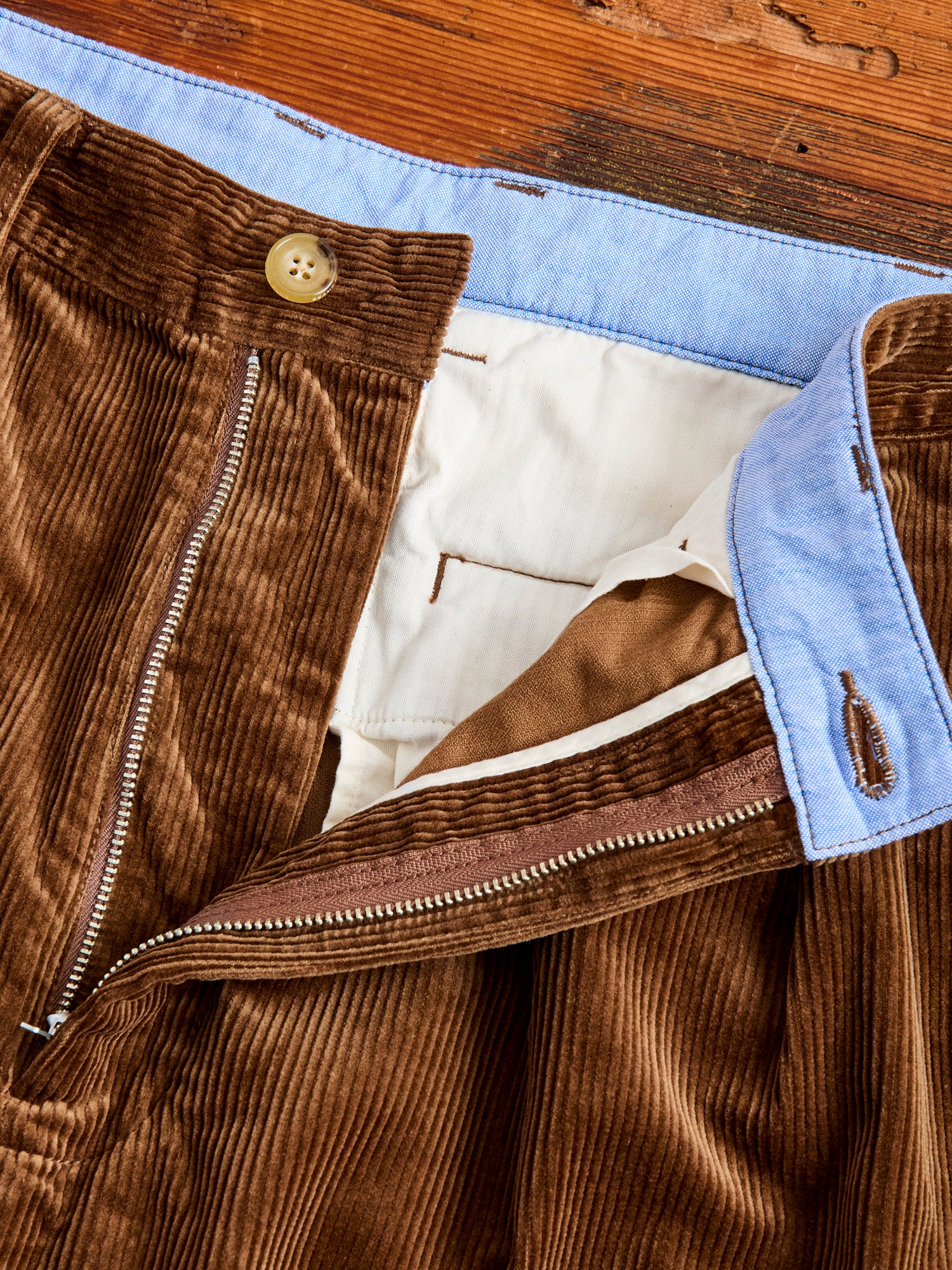 2-Pleat Corduroy Trousers in Golden Brown – Blue Owl Workshop