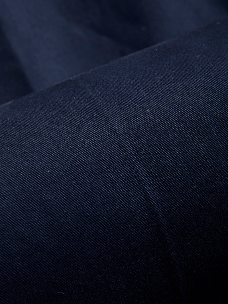 2-Pleat Twill Trousers in Navy