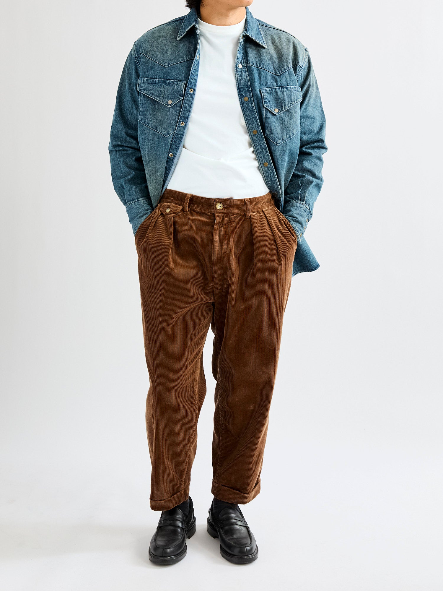 値下げ【定番】BEAMSPLUS 2PleatsTaperedCorduroy 2-Pleat Corduroy Trousers in Golden Brown – Blue Owl Workshop