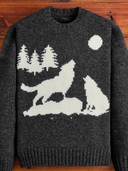 Intarsia 3-Gauge Crewneck Sweater in Charcoal – Blue Owl Workshop