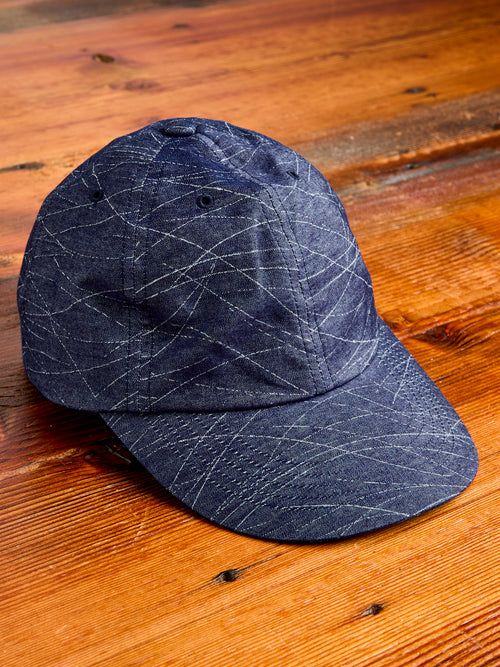 Billowing Wind Jacquard Dad Cap in Indigo