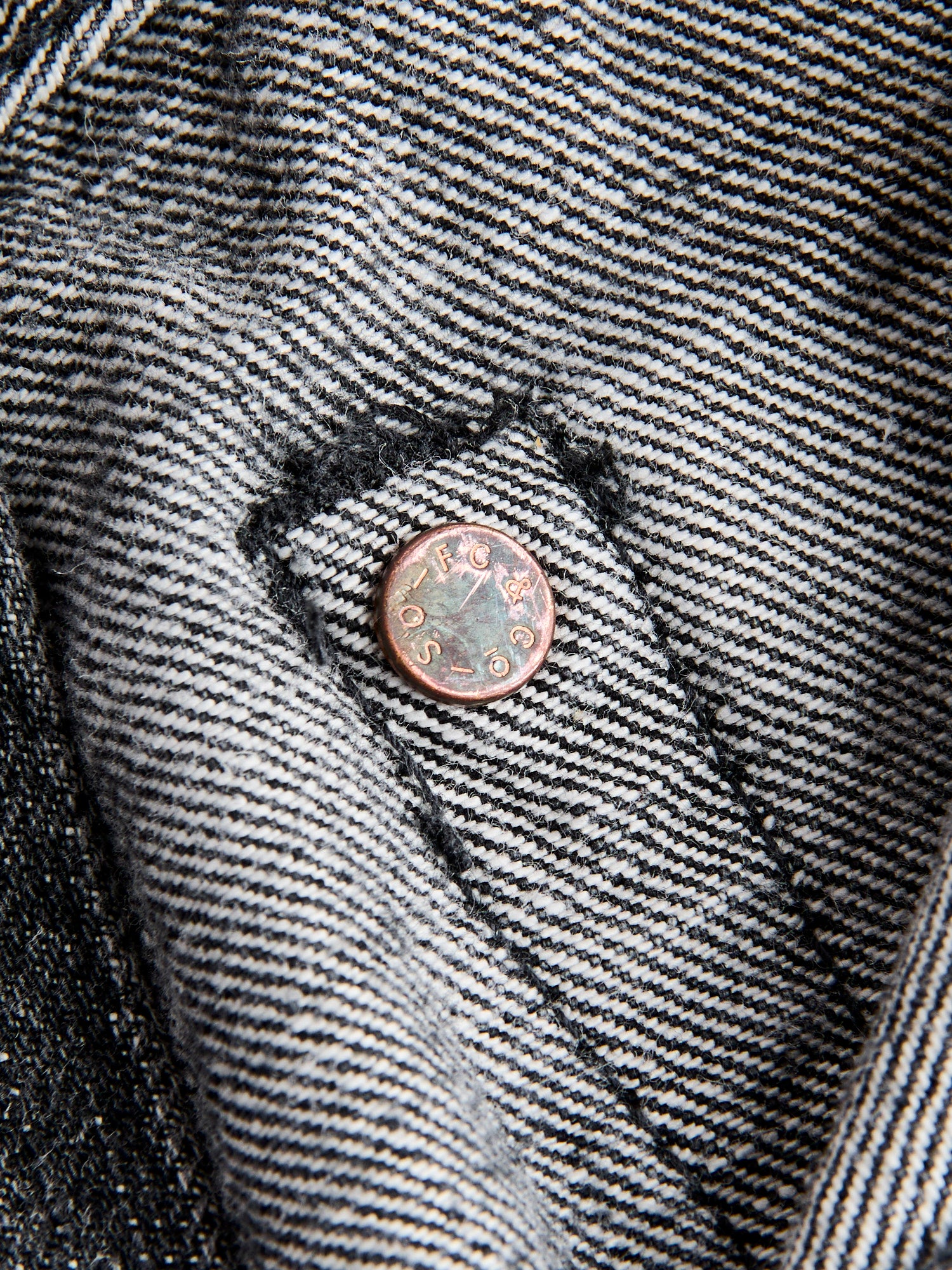 1101BKHW 13.7oz Washed Black Selvedge Denim - Classic Straight Fit