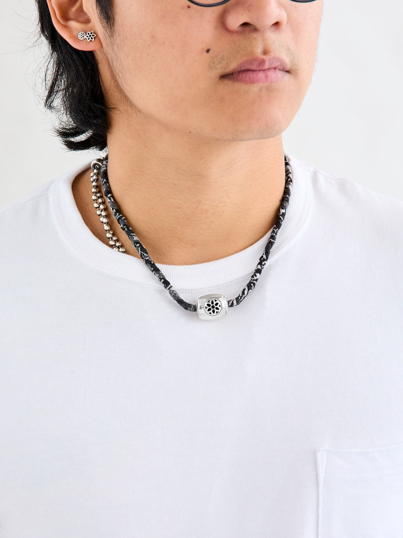 Raised Rosette Pooka Necklace in Sterling Silver