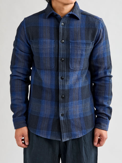 Ames Workshirt in Iron/Indigo Plaid