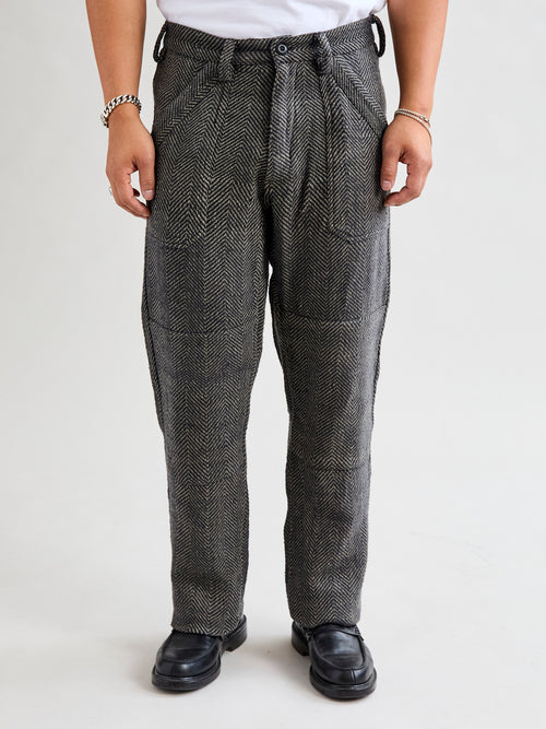 Isaac Pants in Iron/Charcoal Herringbone