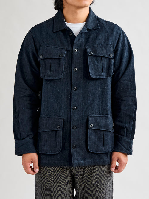 Dani Jacket in Iron/Indigo Herringbone