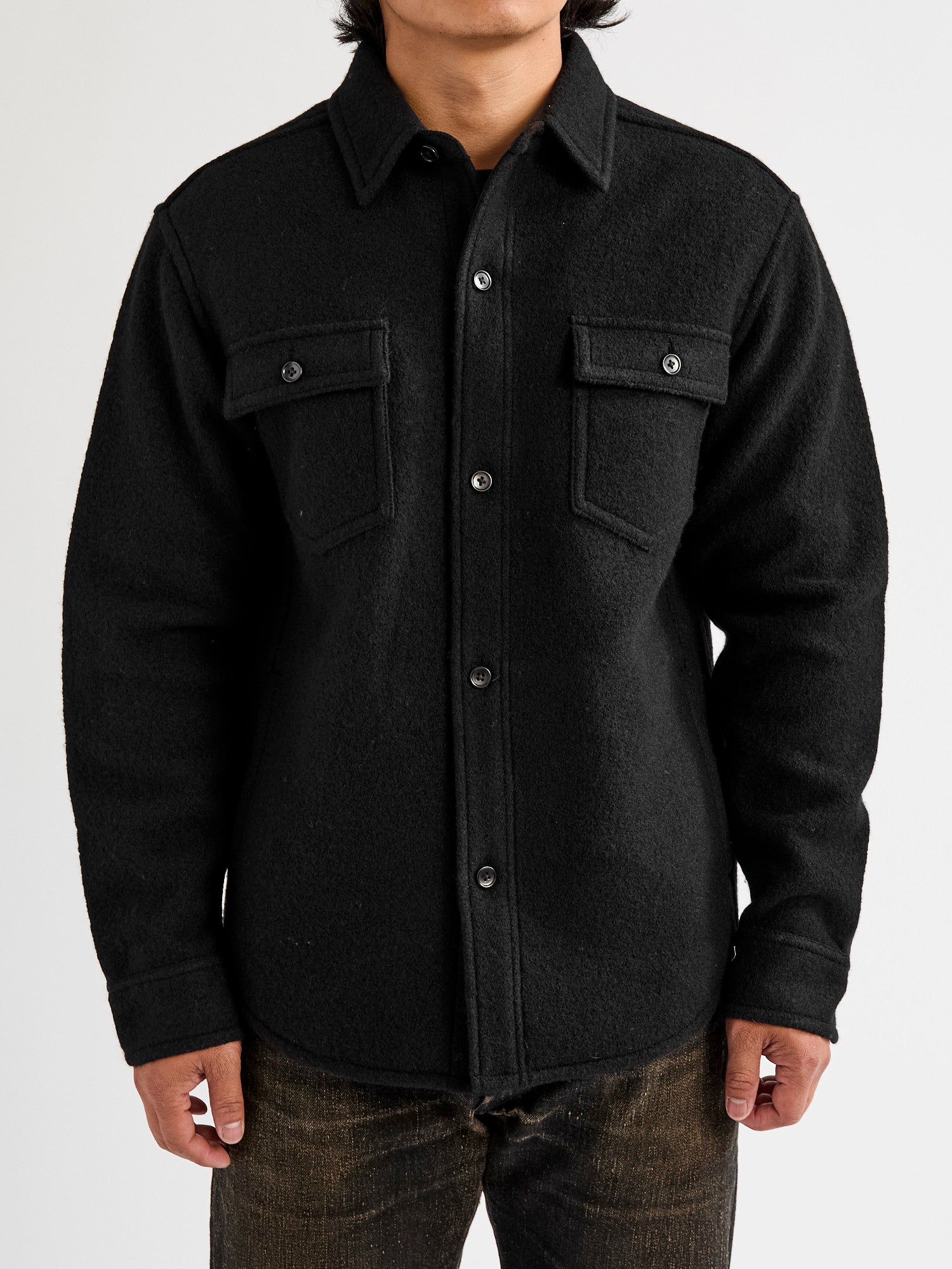 Boiled Wool Warden Overshirt in Black – Blue Owl Workshop