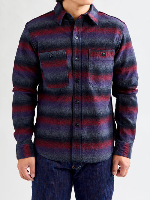 Tasogare Heavyweight Flannel Overshirt in Twilight