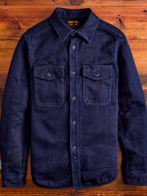 Extra Heavy Tricotine Shirt in Indigo