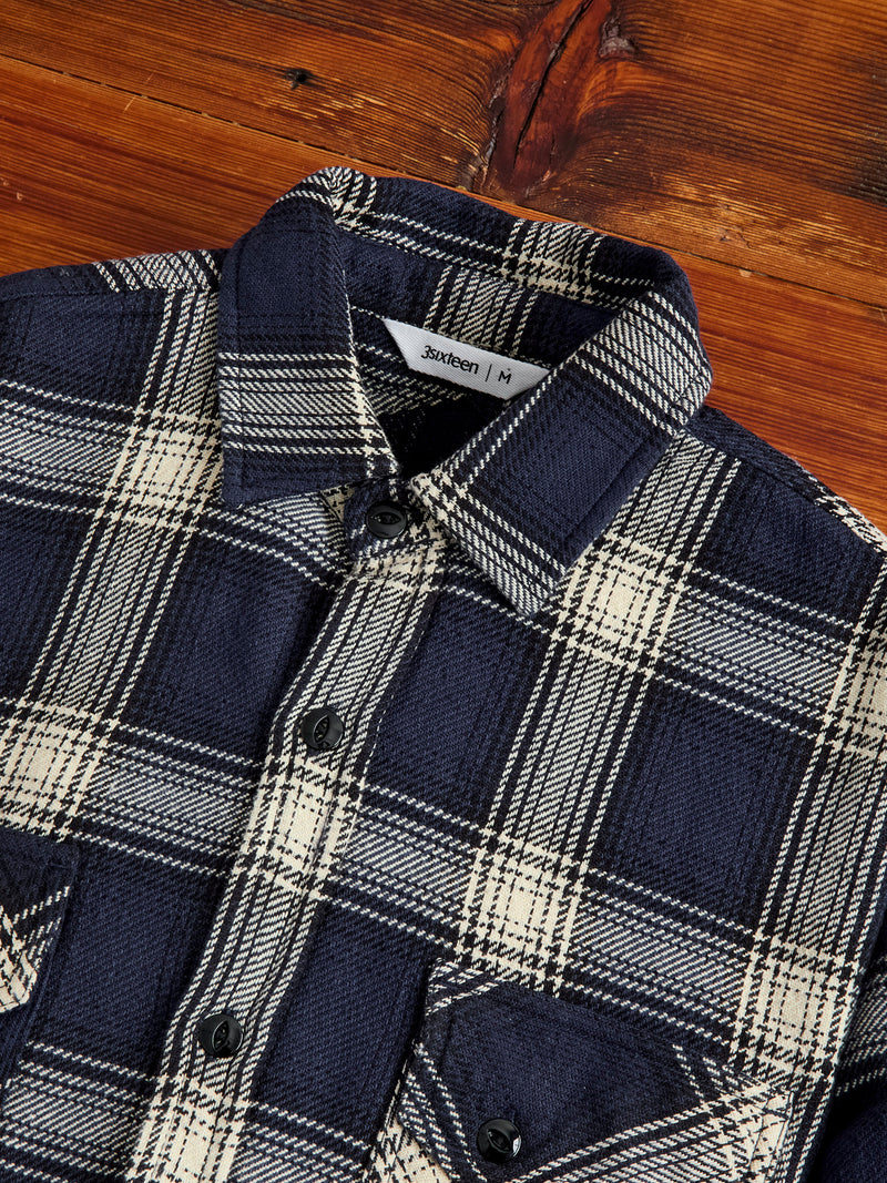 Crosscut Flannel in Midnight Plaid