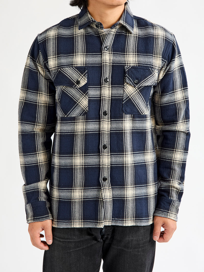 Crosscut Flannel in Midnight Plaid