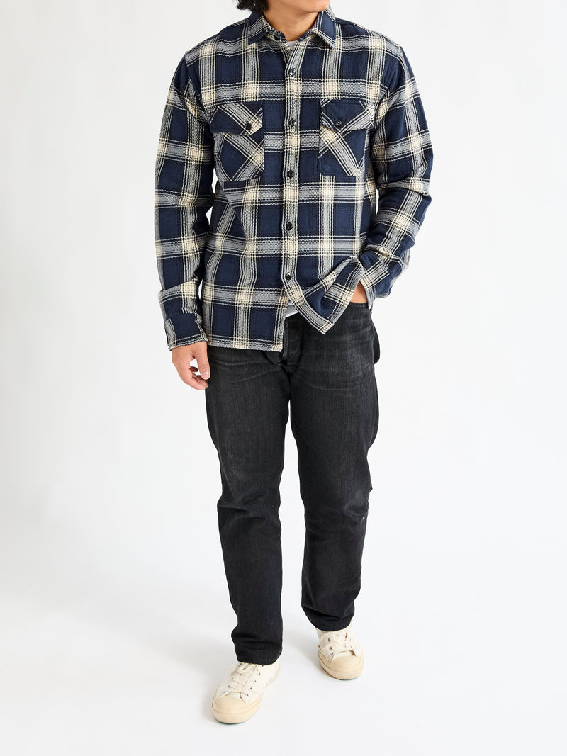 Crosscut Flannel in Midnight Plaid