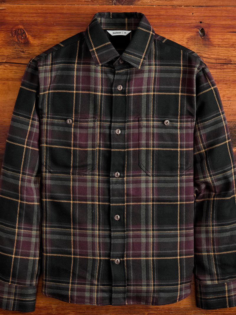 Utility Flannel in Black Olive Plaid – Blue Owl Workshop