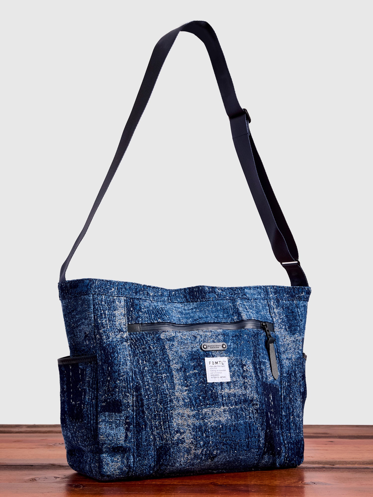 FDMTL x Master-Piece Boro Jacquard Shoulder Bag in Indigo – Blue