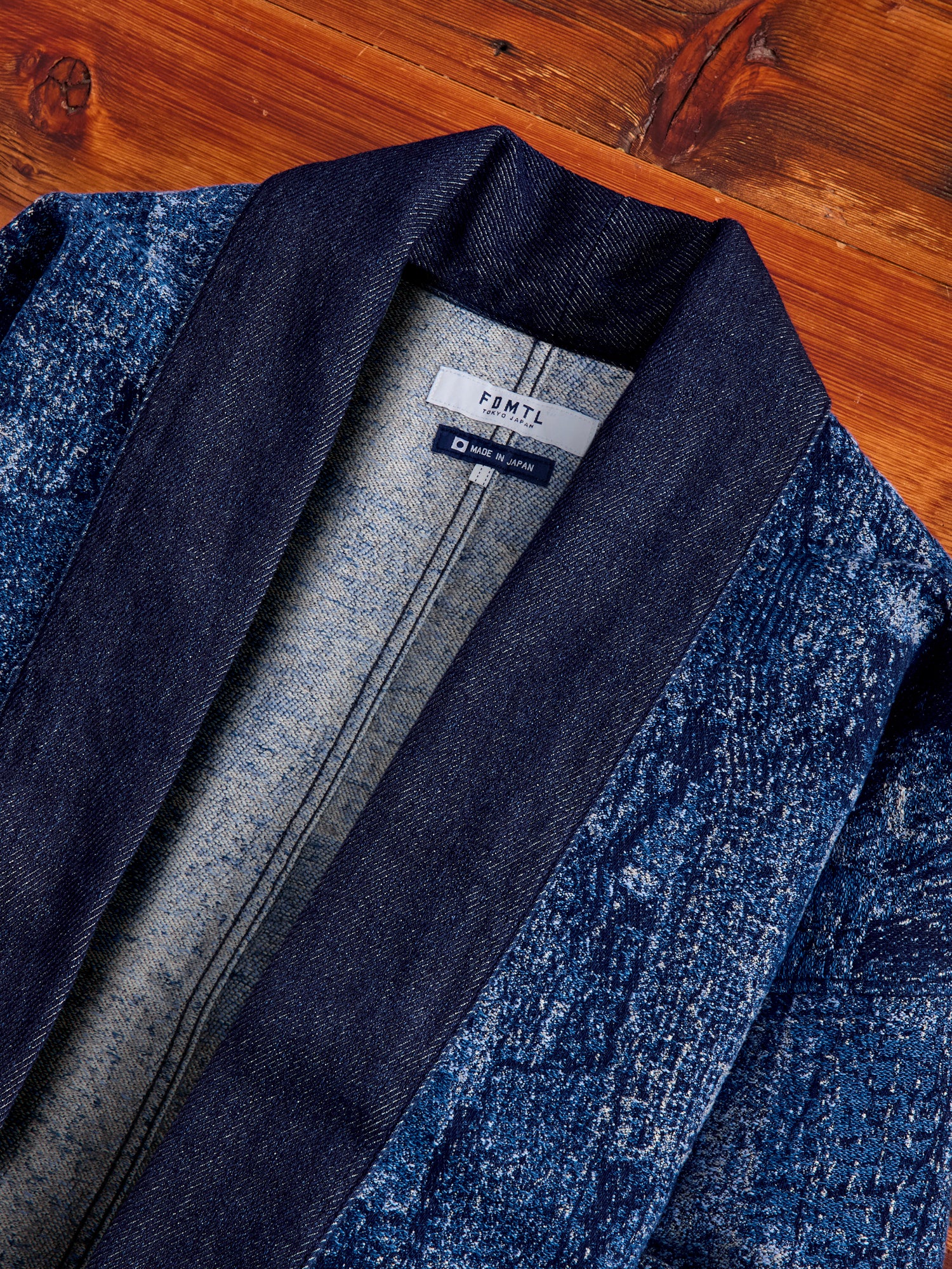 Jacquard Boro Haori Jacket in Indigo Rinse – Blue Owl Workshop