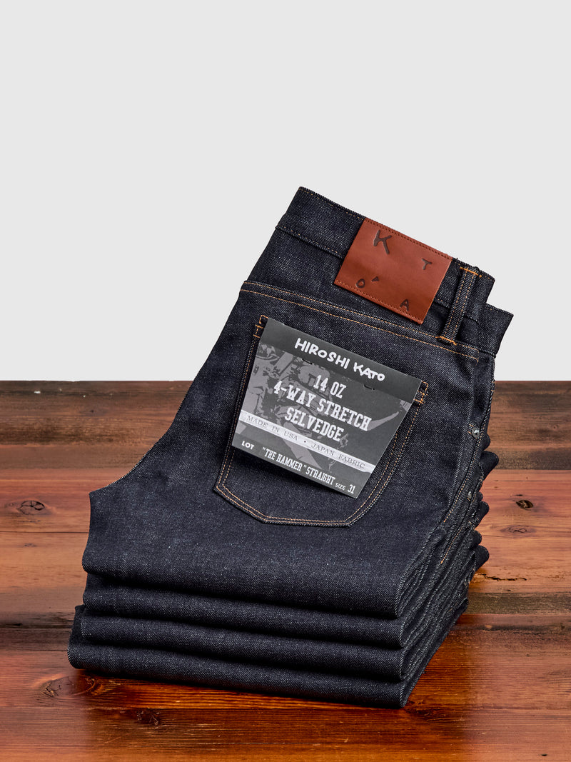 定価4万 AKM 8oz STRETCH DENIM WESTERN シャツ L（14oz Stretch  