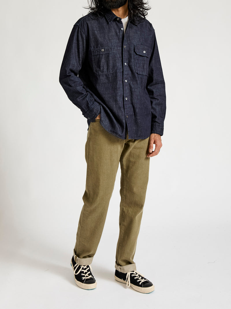 8oz Selvedge Denim Work Shirt in Indigo