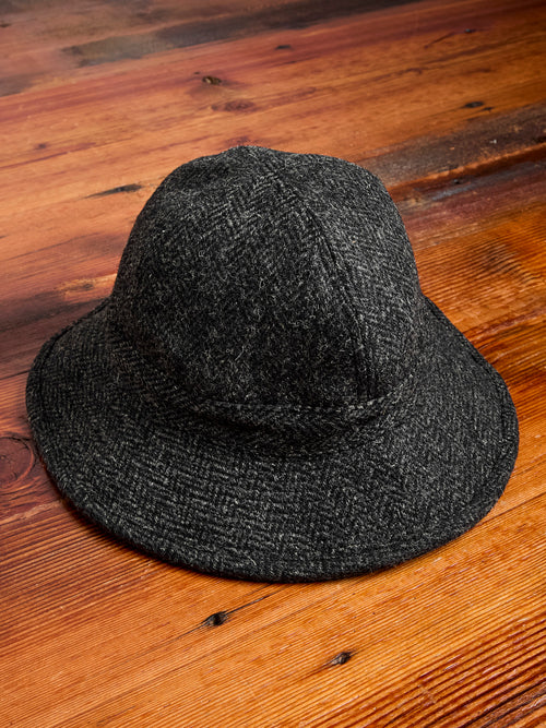 Harris Tweed Bucket Hat in Black