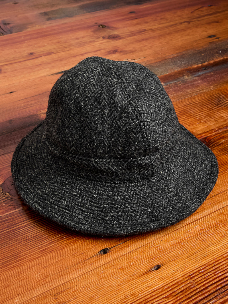 Harris Tweed Bucket Hat in Black