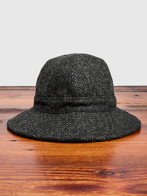 Harris Tweed Bucket Hat in Black